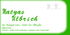 matyas ulbrich business card
