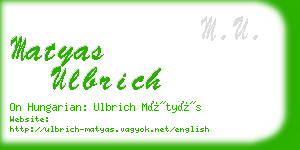 matyas ulbrich business card